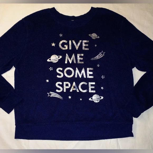 No Boundaries Size LG (11-13) Blue Sweat Shirt - Picture 4 of 6